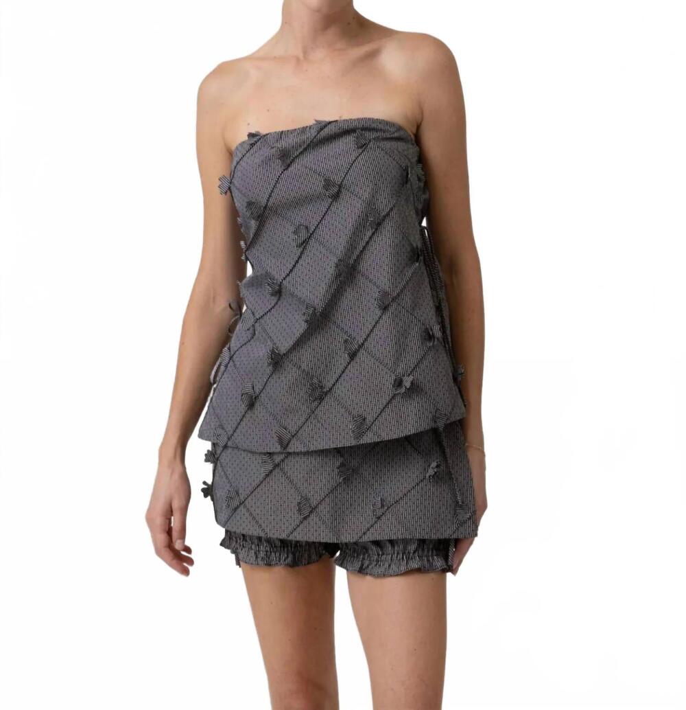 NEW LINE AND DOT thora strapless top in black & white